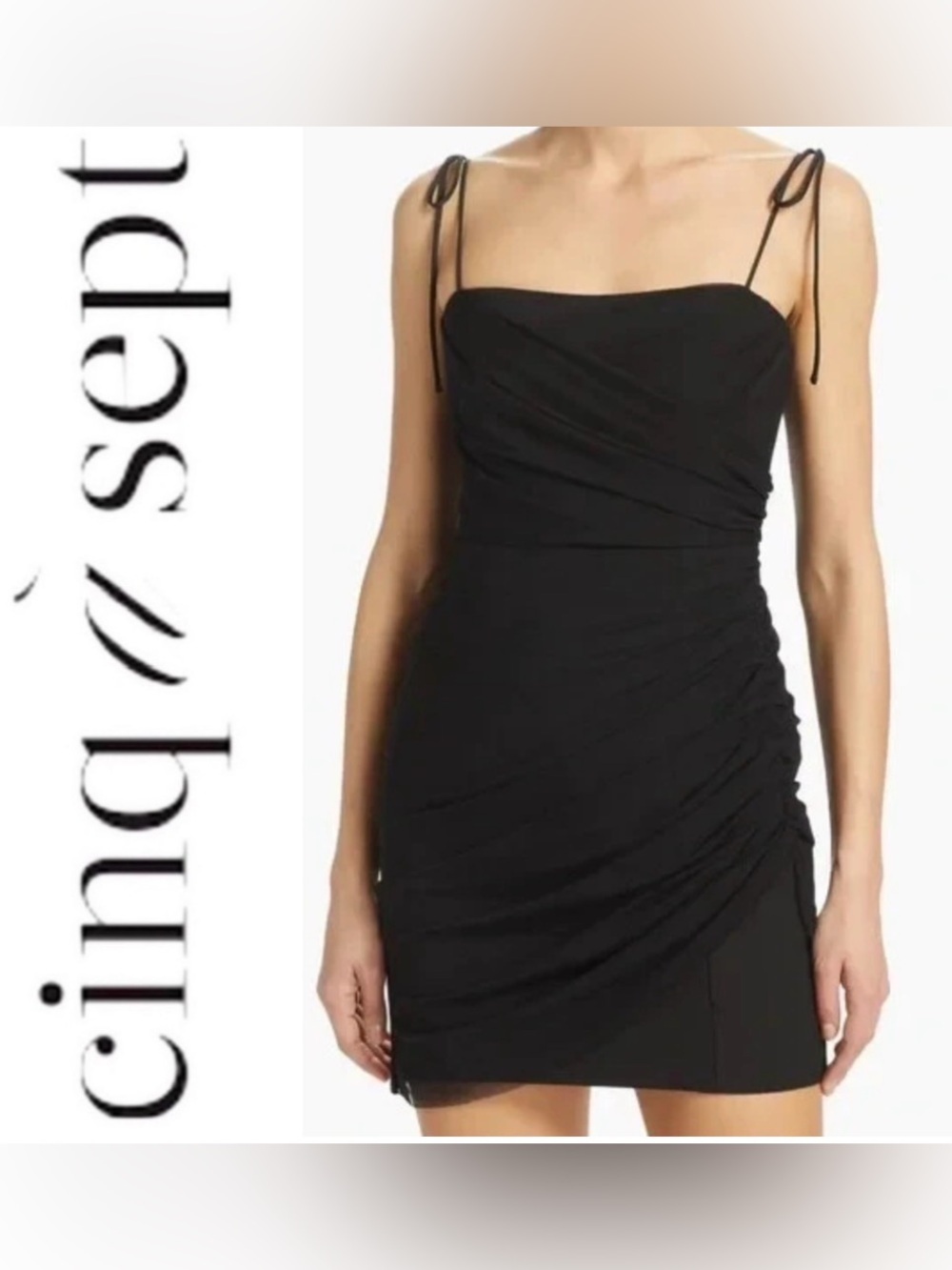 Cinq a Sept Imogene black ruched mini dress- size 0  $395